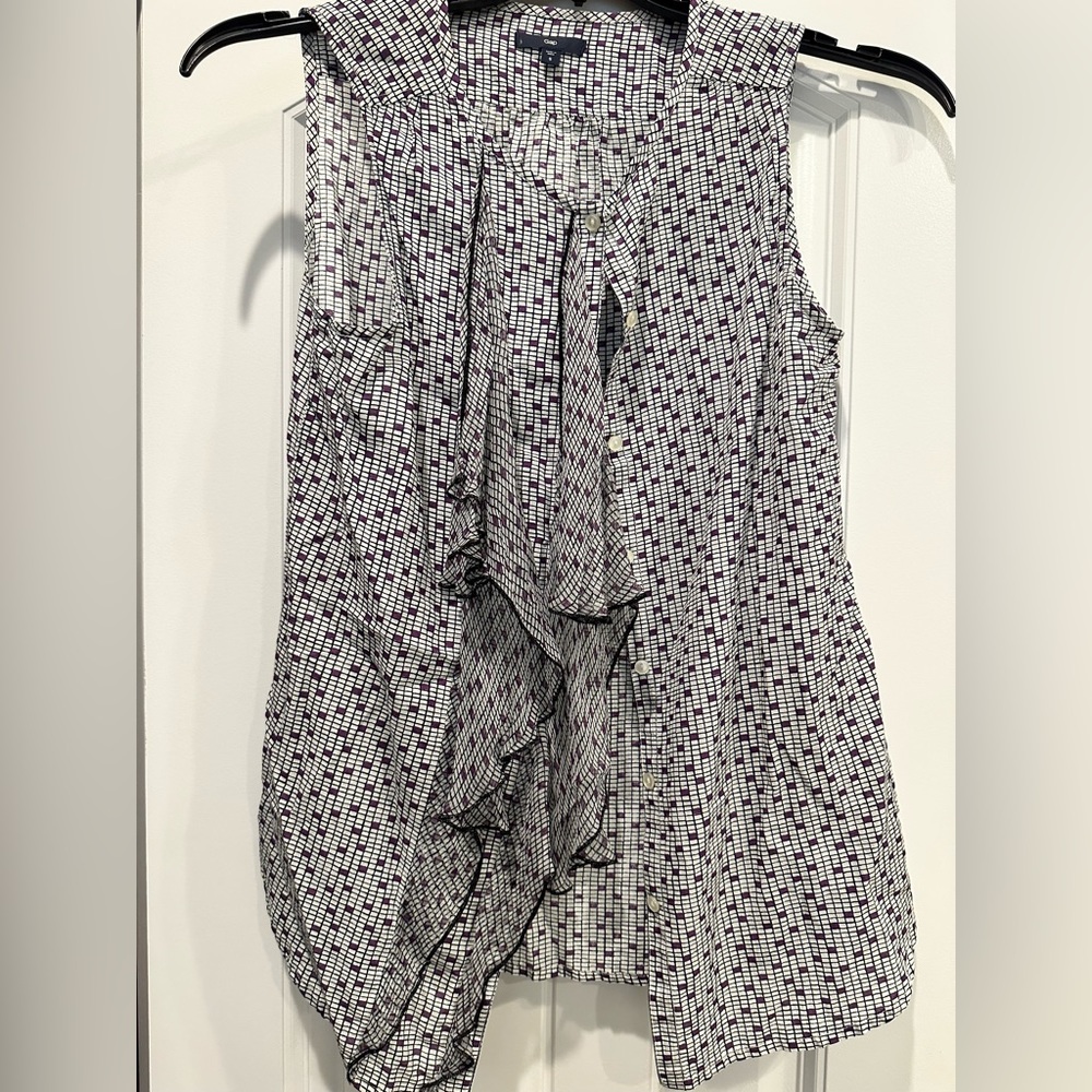 Gap Tank Blouse with Ruffled Front